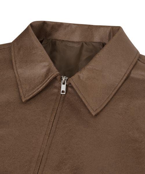 Винтажный замшевый блузон 86-IRO334 Brown