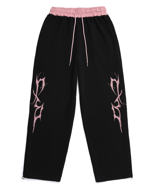 Брюки Obi с лампасами и логотипом Thunder — Black/Pink