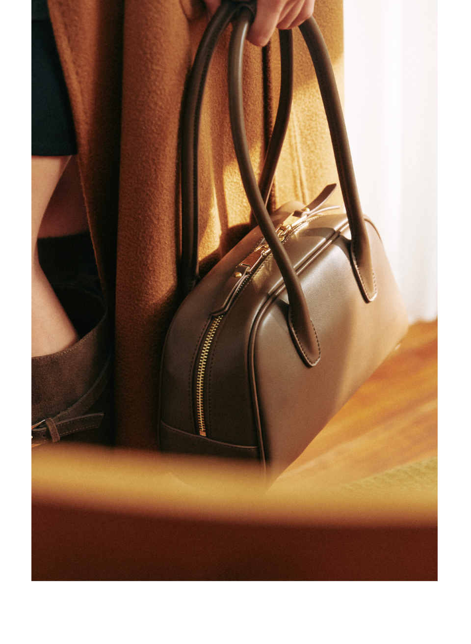 ★komorebi museum★ Komorebi Museum Unisex Handmade Leather MUSINSA | KOMOREBI MUSEUM B01-S-4 Cow Leather Bowling Bag
