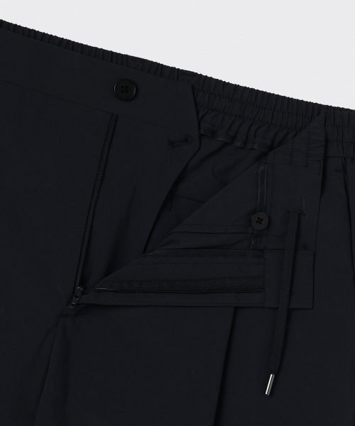 SOLOTEX ONE TUCK COMFORT BANDING PANTS [BLACK]