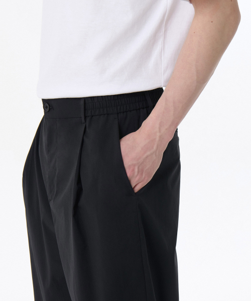 SOLOTEX ONE TUCK COMFORT BANDING PANTS [BLACK]