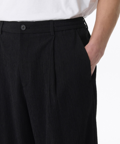 Свободные брюки на резинке жатые [Black]