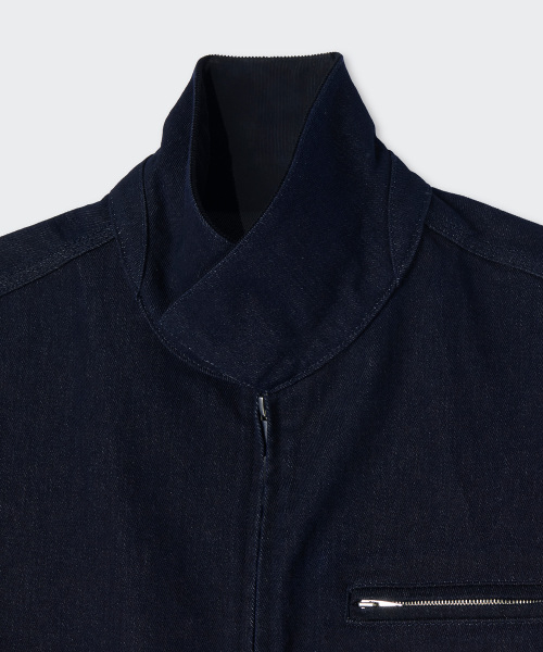 Джинсовая рабочая куртка на молнии (Deep Indigo)