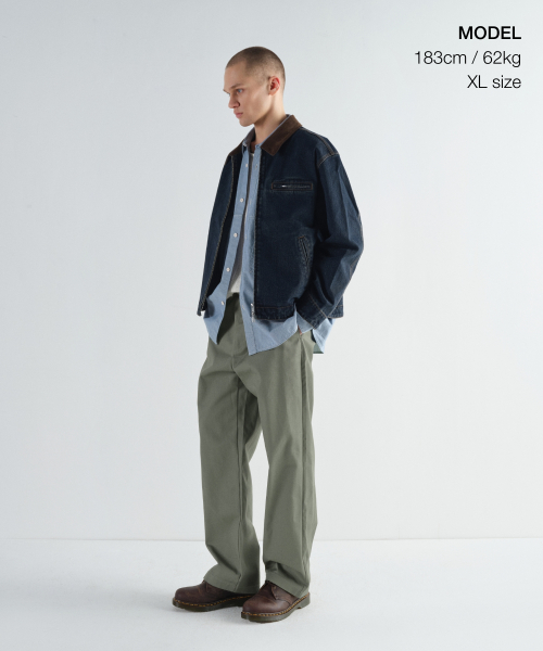 Джинсовая рабочая куртка на молнии [Dark Blue]
