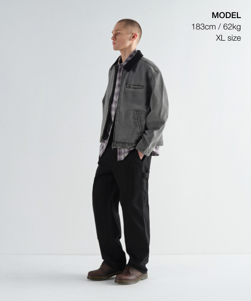 Джинсовая рабочая куртка на молнии [Grey]