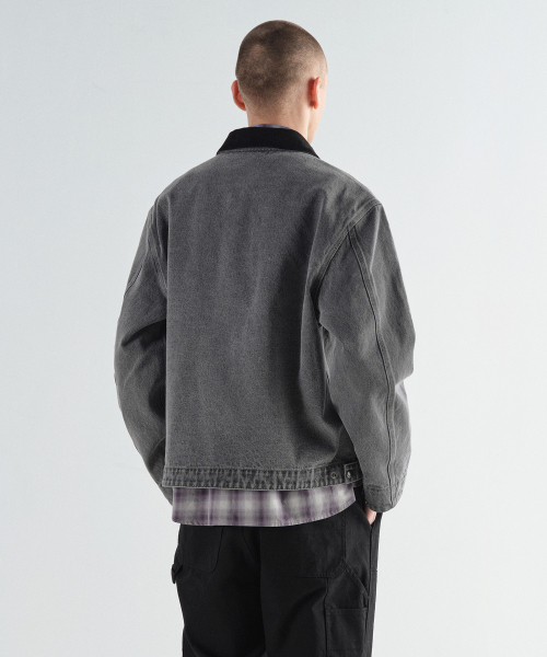 Джинсовая рабочая куртка на молнии [Grey]