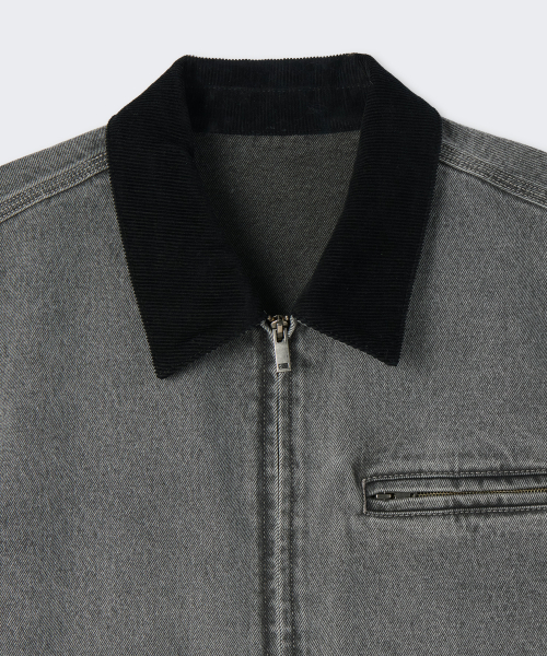 Джинсовая рабочая куртка на молнии [Grey]
