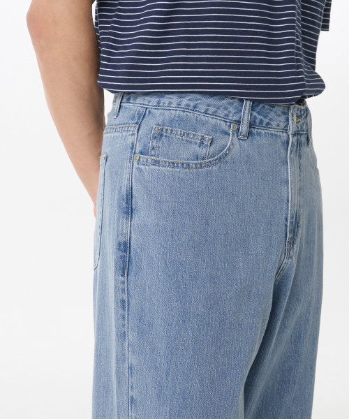 Джинсы regular fit под лен [Light Indigo]