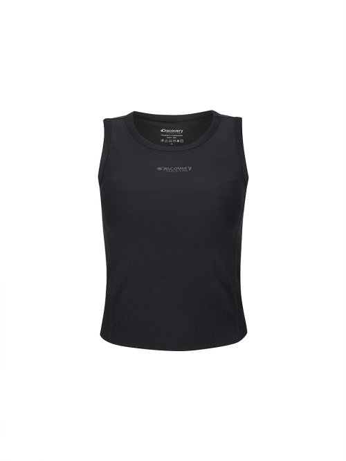 Женский трикотажный топ-бра в рубчик (BLACK)