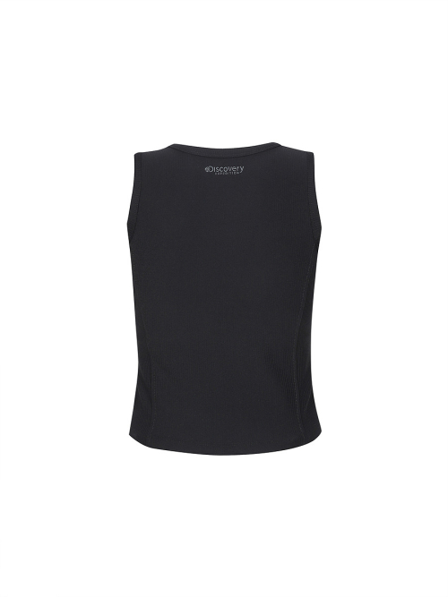 Женский трикотажный топ-бра в рубчик (BLACK)