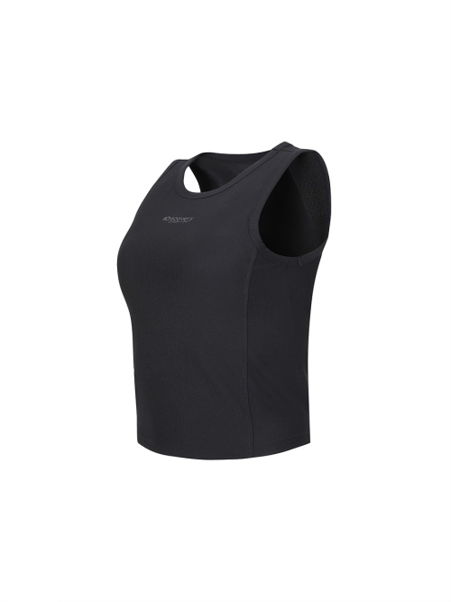 Женский трикотажный топ-бра в рубчик (BLACK)