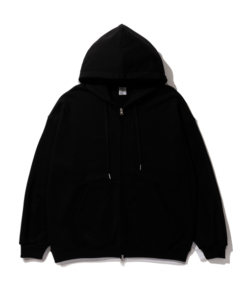 Оверсайз худи на двухсторонней молнии Black