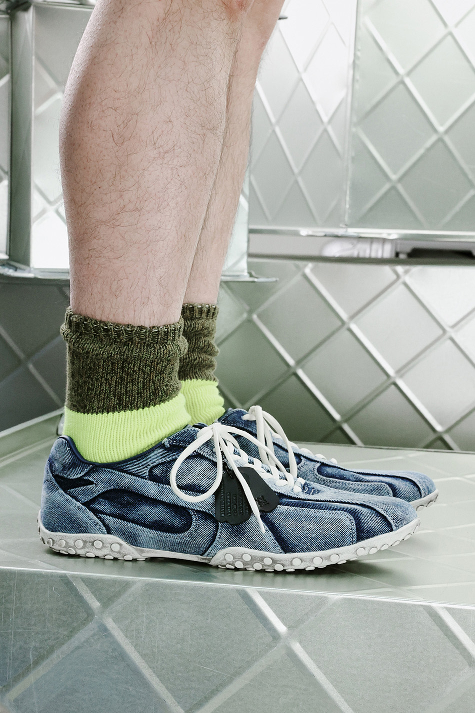 MUSINSA | YASE [Yase x Choi Gyul] Spider Washing Sneakers Denim