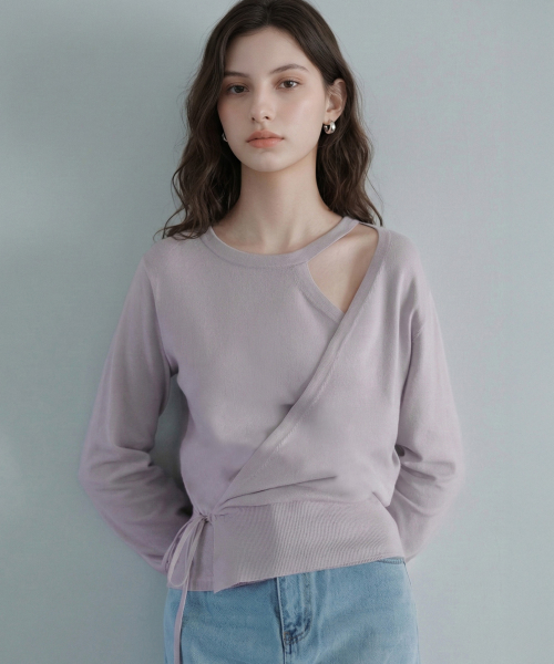 [2TYPE][8 colors] Свитер с запахом из шерсти