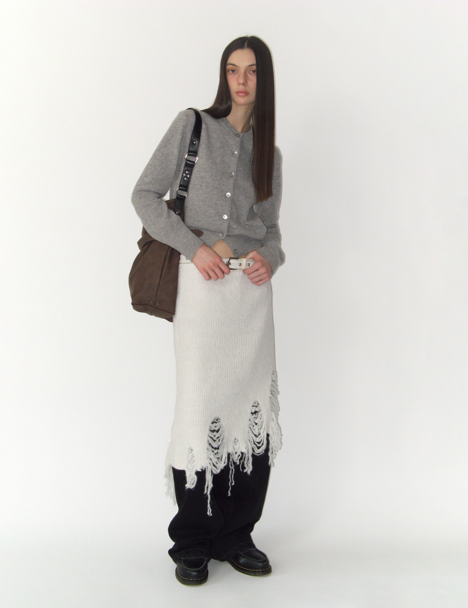 MUSINSA公式 | SUNBURN PROJECT Rivet Belted Big Bag (BROWN)