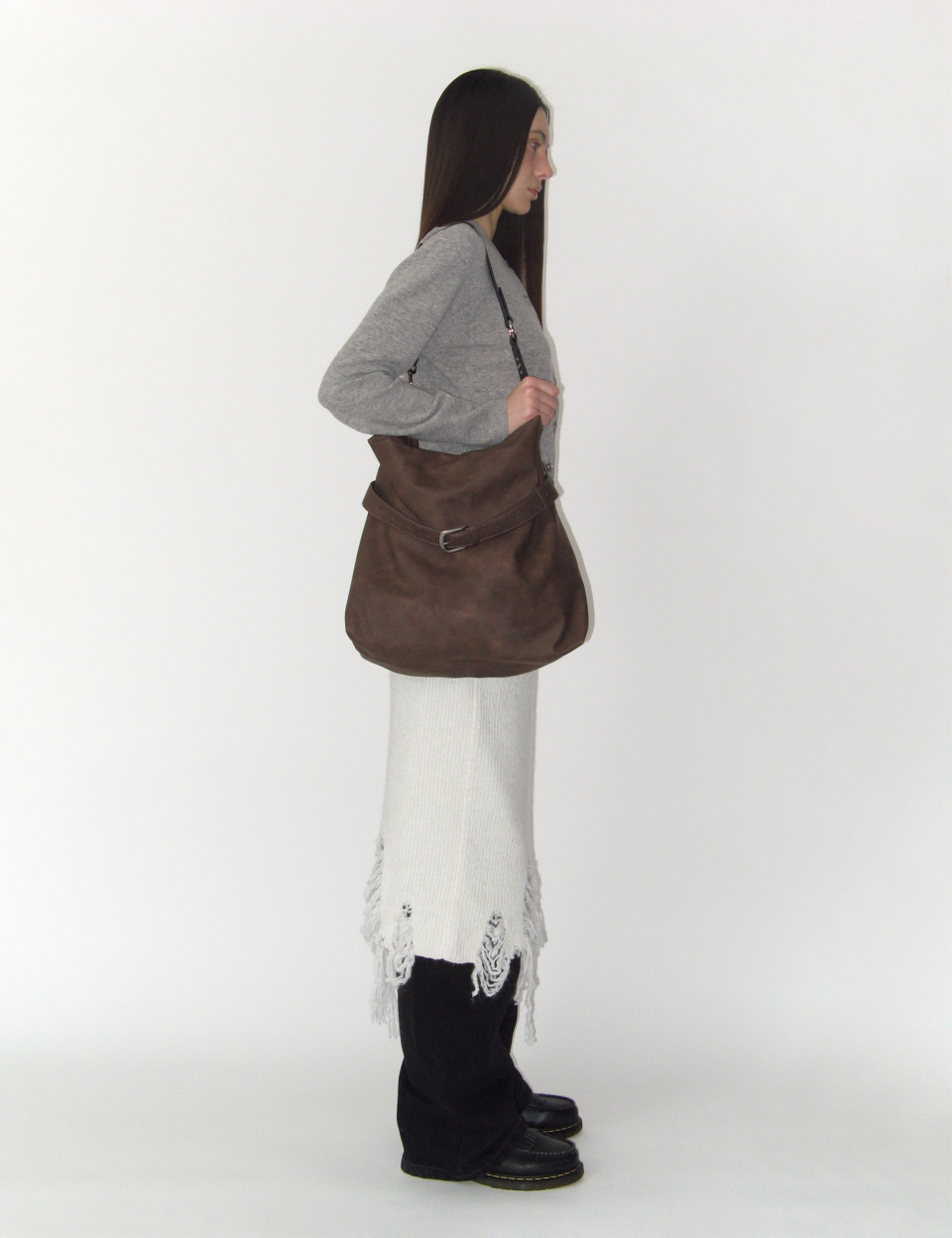 [SUNBURNPROJECT]Rivet Belted Big Bag_BR★話題のブランド MUSINSA | SUNBURN PROJECT Rivet Belted Big Bag (BROWN)