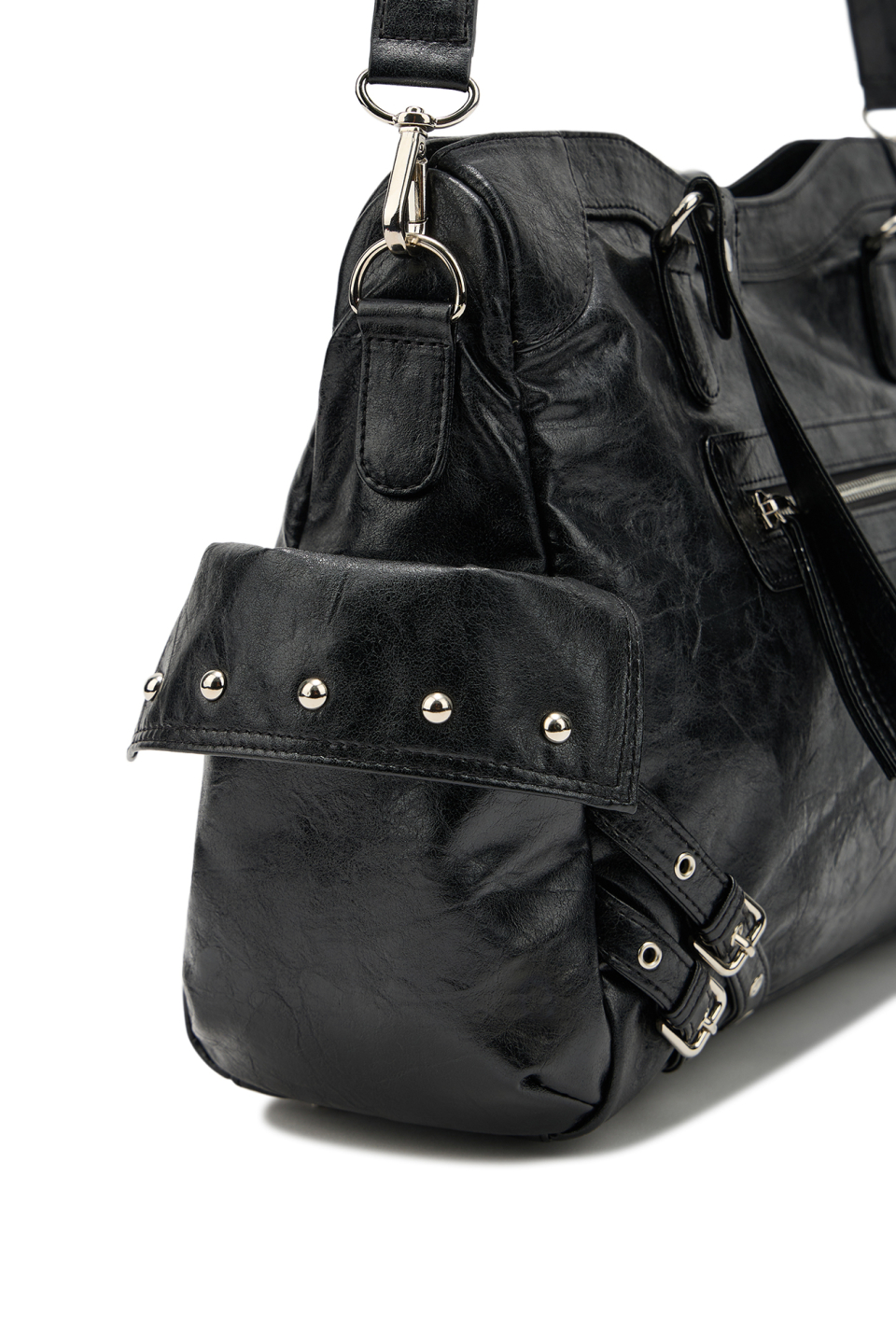 다이닛(DEINET) STUD POCKET BIG BAG IN BLACK - 사이즈 & 후기