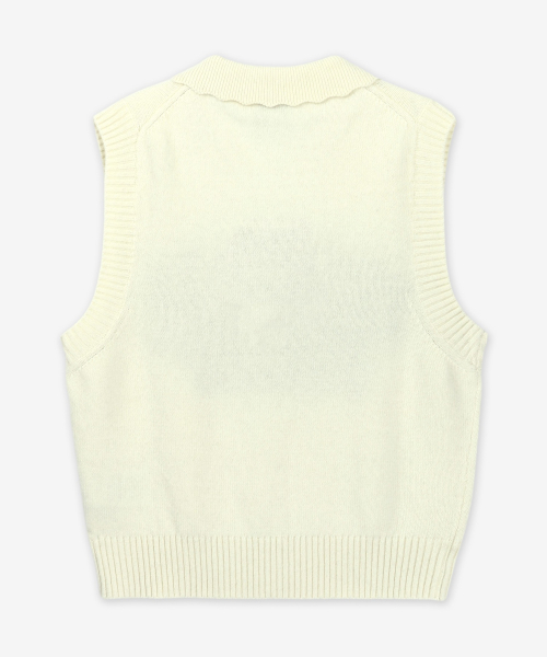 Жилет с воротником Graphic Wool Mix - Egret / K2463135