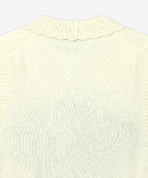 Жилет с воротником Graphic Wool Mix - Egret / K2463135