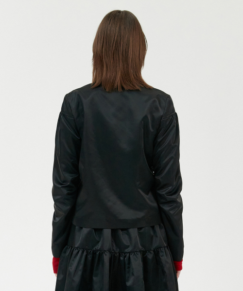 Twisted Sleeve Blazer_Black
