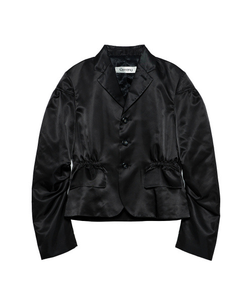 Twisted Sleeve Blazer_Black