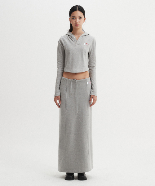 Кроп-худи I Love, Grey