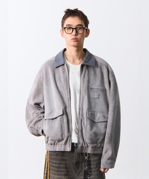 Замшевая куртка 2WAY Fade Washing Detroit_Grey