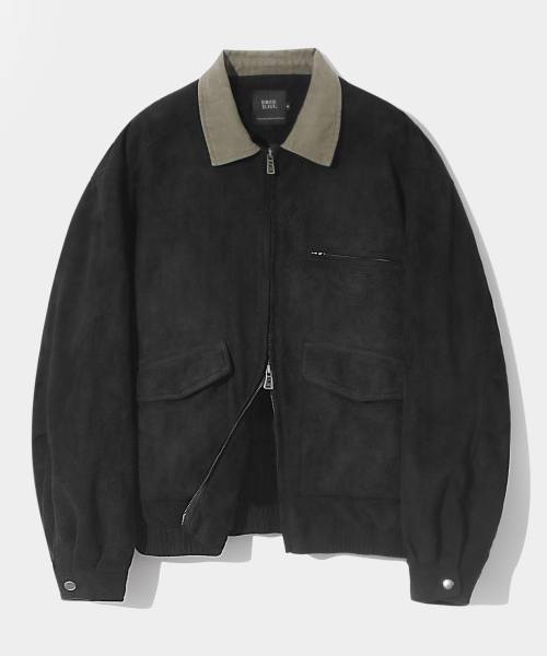 Замшевая куртка 2WAY Detroit с эффектом стирки (Black)