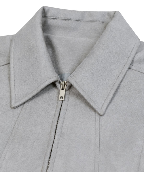 87-STAN150 heavy placket замша куртка серый