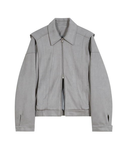 87-STAN150 heavy placket замша куртка серый