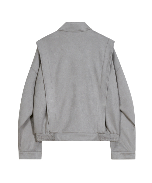 87-STAN150 heavy placket замша куртка серый