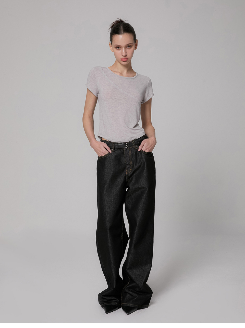 MUSINSA | MILLIONCOR 9437 Selvage Non-Yeom Two Button Black