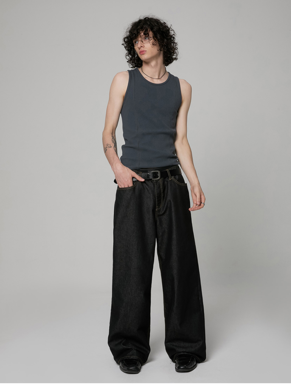 ＊韓国＊[MUCENT]SIGNATURE 72LETTERING WIDE DENIM PANTS Black MUSINSA公式 | MUCENT Signature Bag 72 Lettering Wide Denim