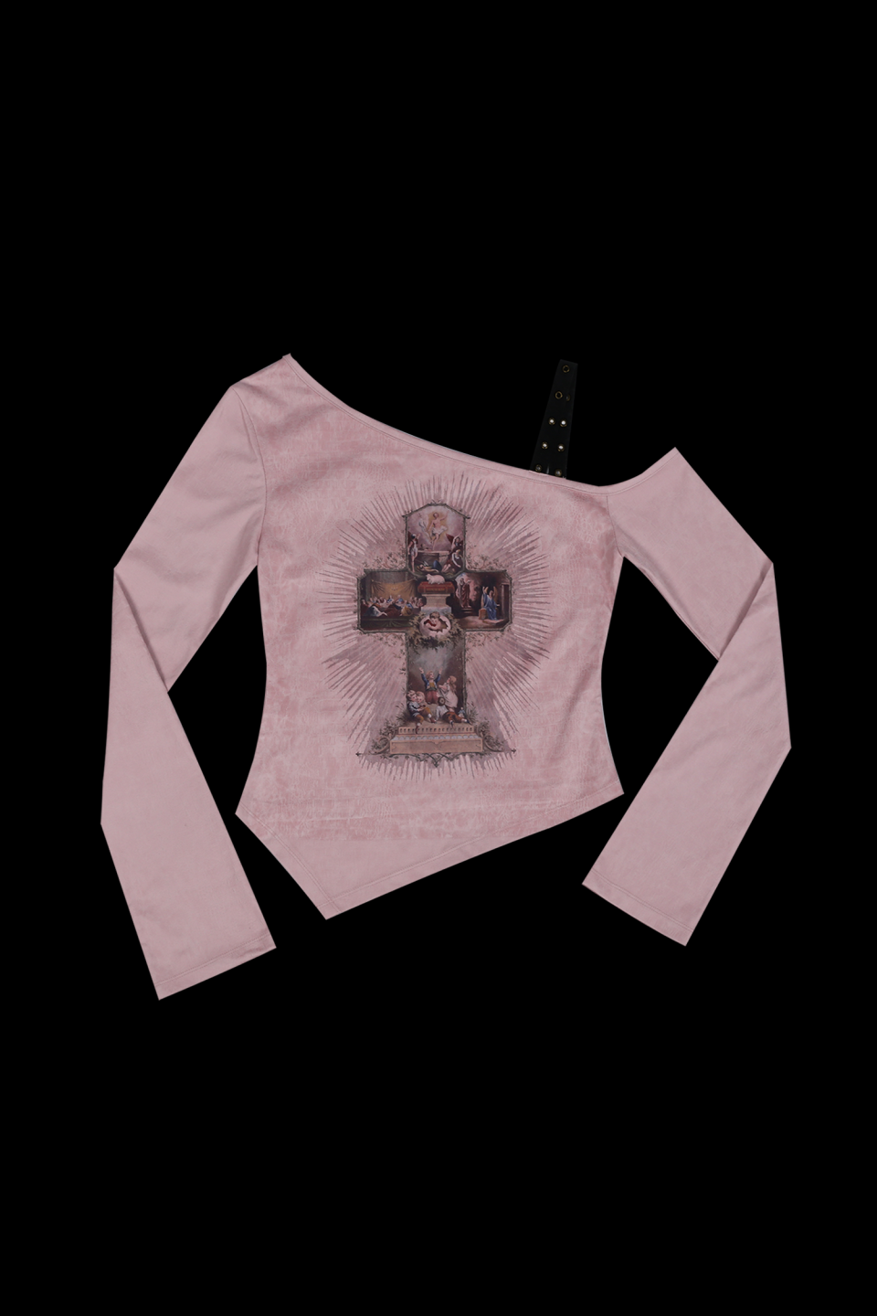 MUSINSA | DARLING, YOU'RE BAD ONE SHOULDER SUEDE TOP #PINK