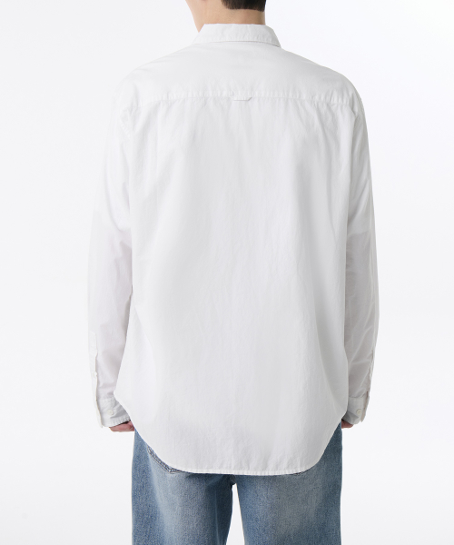 Свободная рубашка из микро-сирсакера (White)
