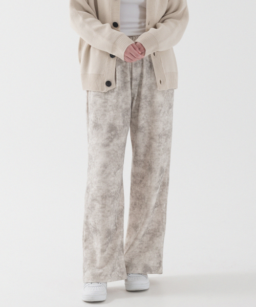 Tie-Dye широкие брюки на резинке (Beige)