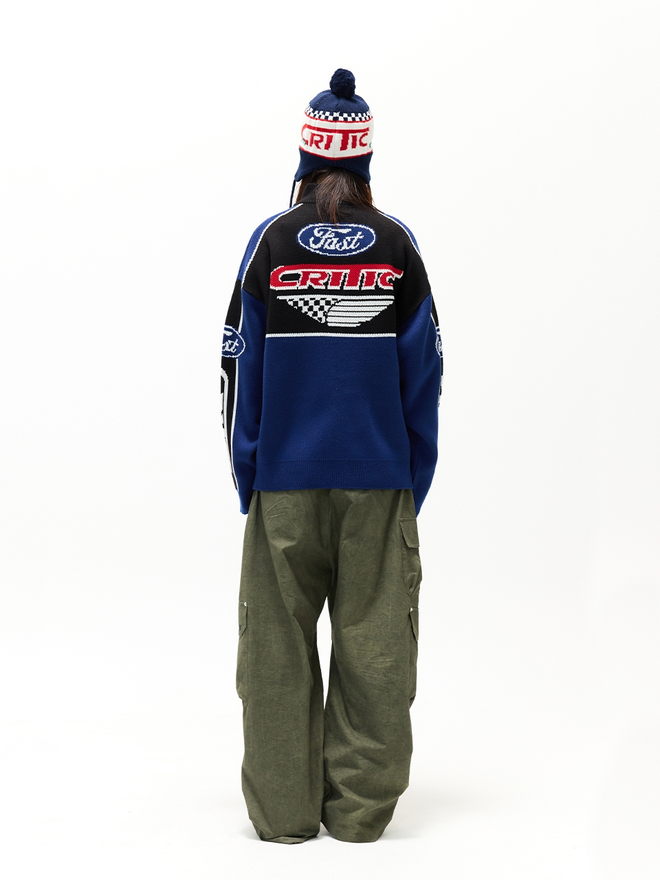 musinsa ニット critic racing zip-up knit MUSINSA公式 | CRITIC RACING ZIP-UP KNIT NAVY