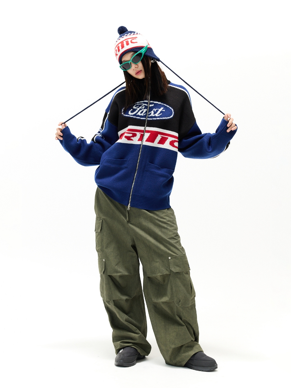★送料・関税込★CRITIC★RACING ZIP-UP KNIT★ニット★ MUSINSA | CRITIC RACING ZIP-UP KNIT NAVY
