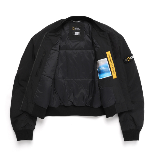 Женский короткий пуховик-бомбер N244WPD020 Carbon Black