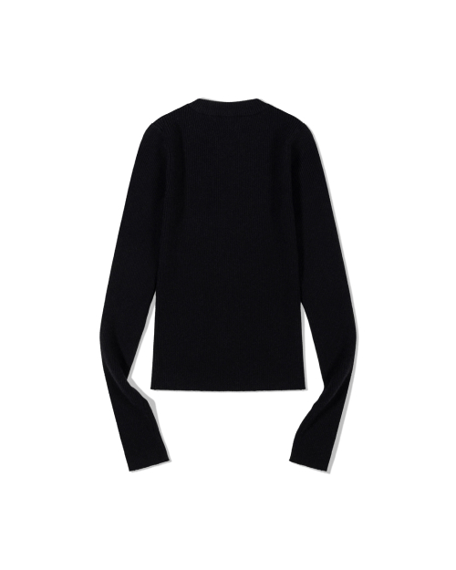 Dual Zip Ribbed трикотаж Top (BLACK)