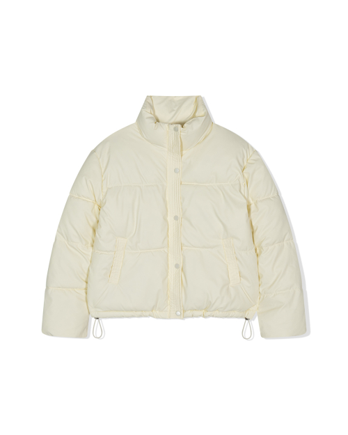Glossy pu-leather Puffer (IVORY)