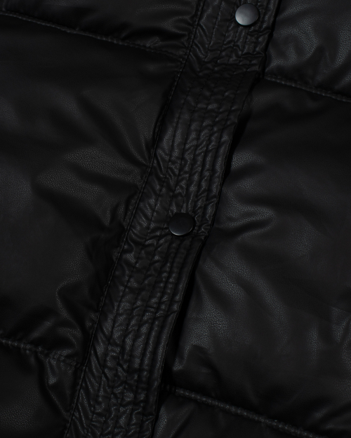 Glossy pu-leather Puffer (BLACK)