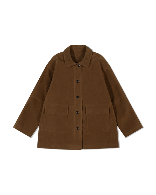 Vintage Замша Utility Пальто (BEIGE)