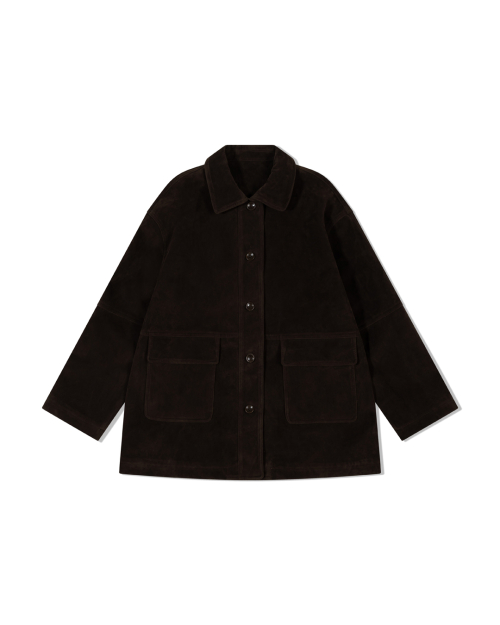 Vintage Замша Utility Пальто (BROWN)