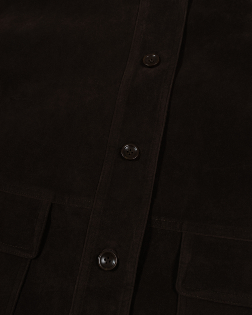 Vintage Замша Utility Пальто (BROWN)