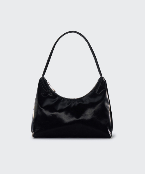 WOMENS SHINY HOBO BAG [BLACK]