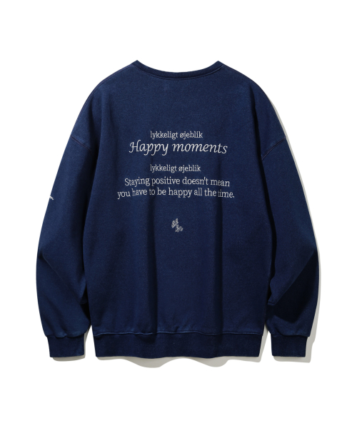 Свитшот из вареного денима Happy Moment BK5978_Dark Blue Denim