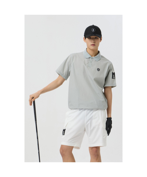 Ribstop 1/2 Sleeves Collar Sweatshirt_G4TAM25171GYX