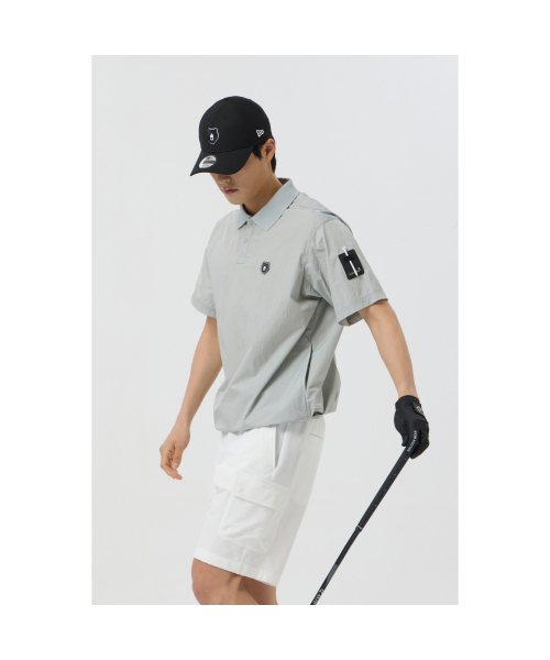Ribstop 1/2 Sleeves Collar Sweatshirt_G4TAM25171GYX