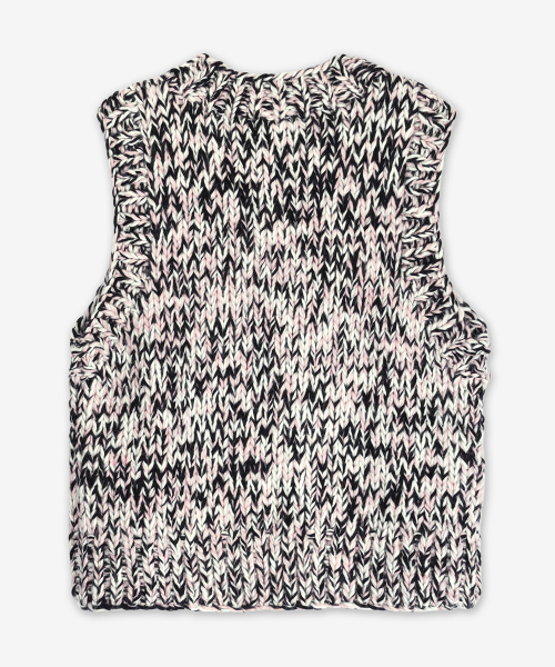 Вязаный жилет из шерсти с графикой - Pink / K2346868